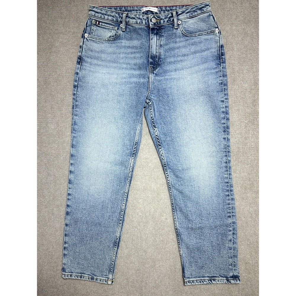 Tommy Hilfiger Jeans Mens 32x28 Blue Denim Slim Ankle Cigarette Fit Made Tunisia